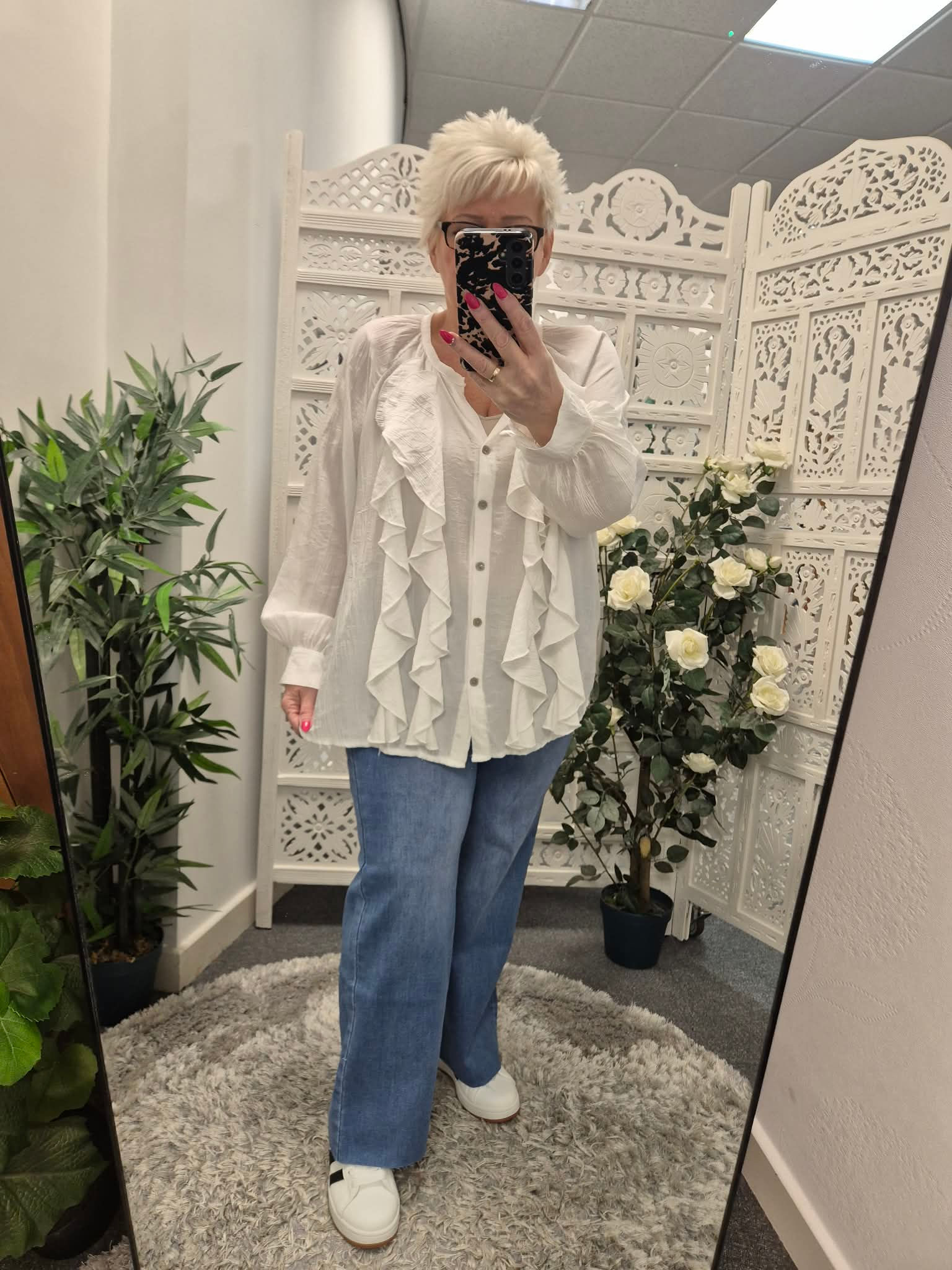 The Ruby Ruffle Blouse -Size 14 to 18 - SALE NO RETURN 