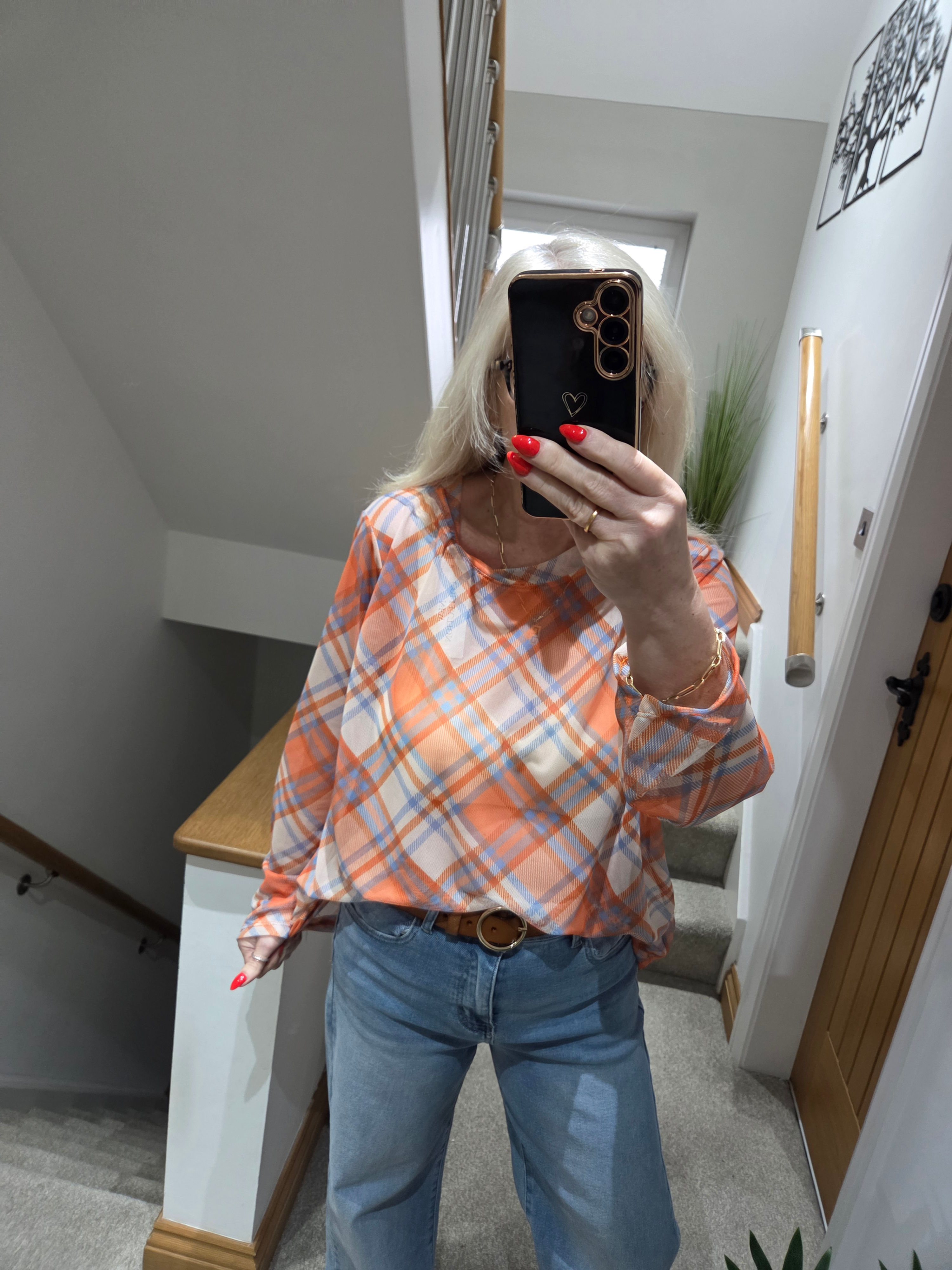 The Checked Mesh Layering Tops - 10 to 16/18