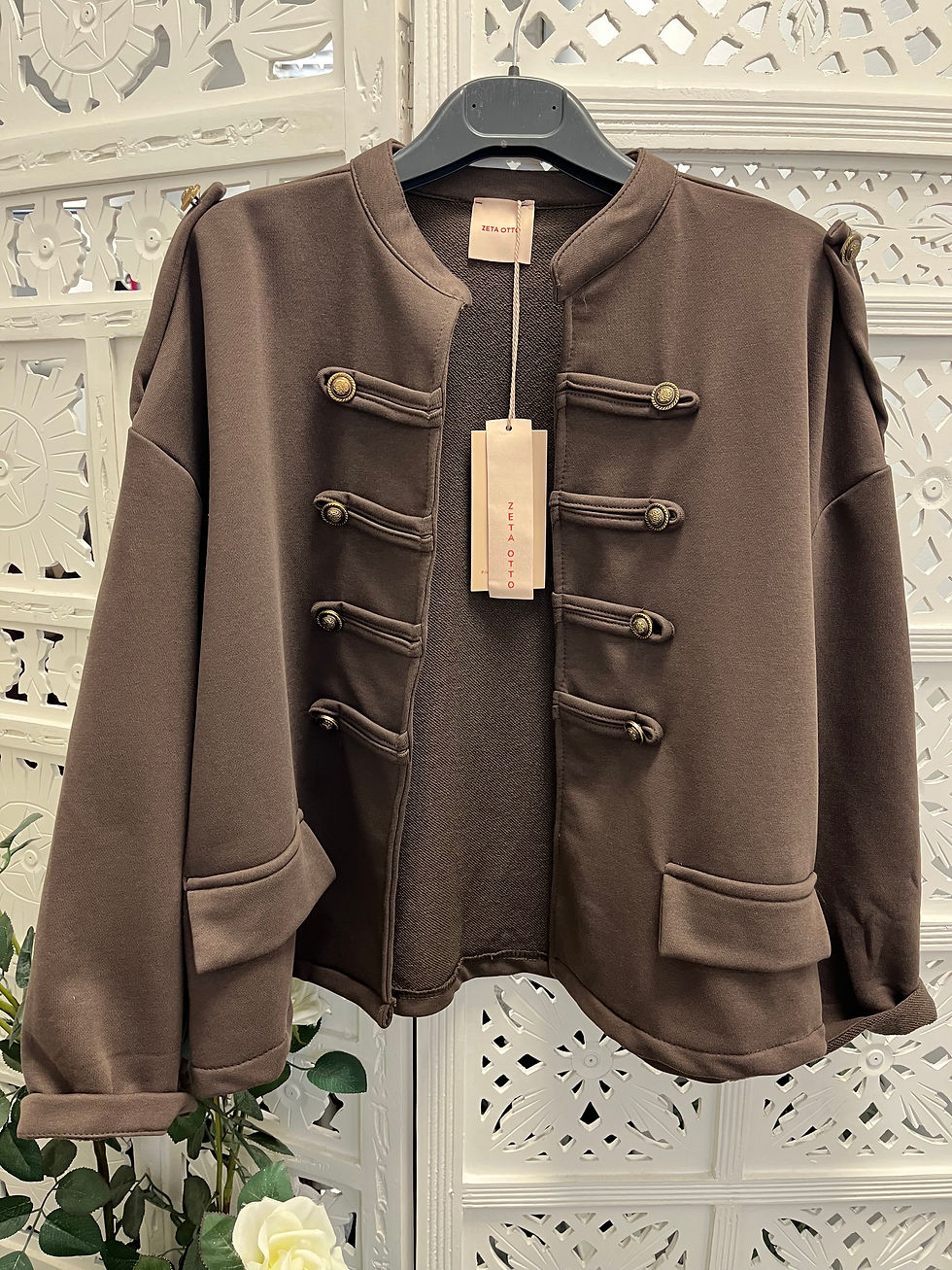 Thumbnail: The Zeta Otto Military Button Jackets - Chocolate - 12 to 18 