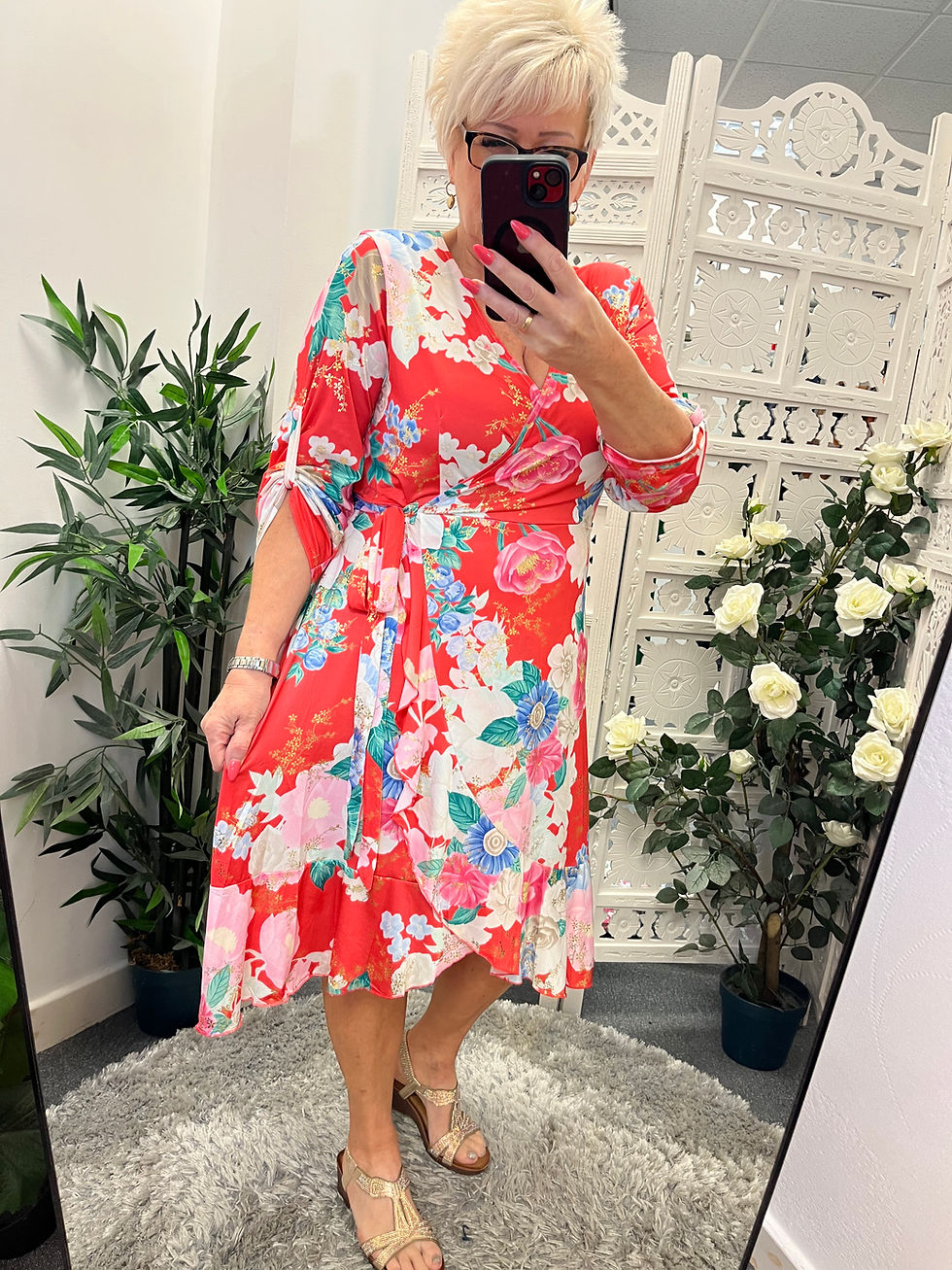 Thumbnail: The Floral Slinky Midi Dresses - 10 to 18