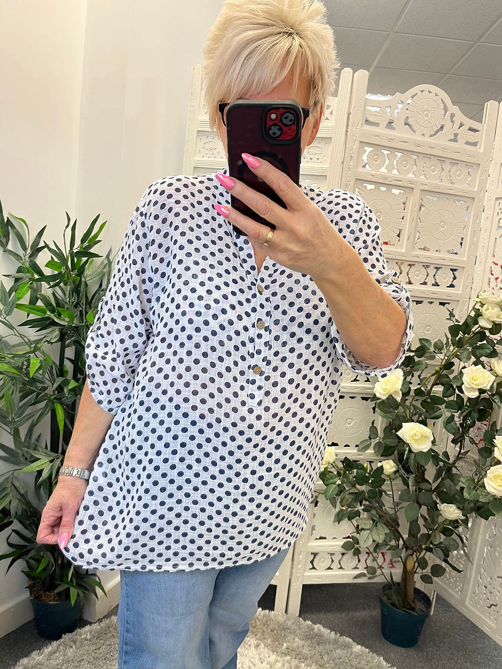 Thumbnail: The Grace Dotty Cotton Shirts - 12 to 18