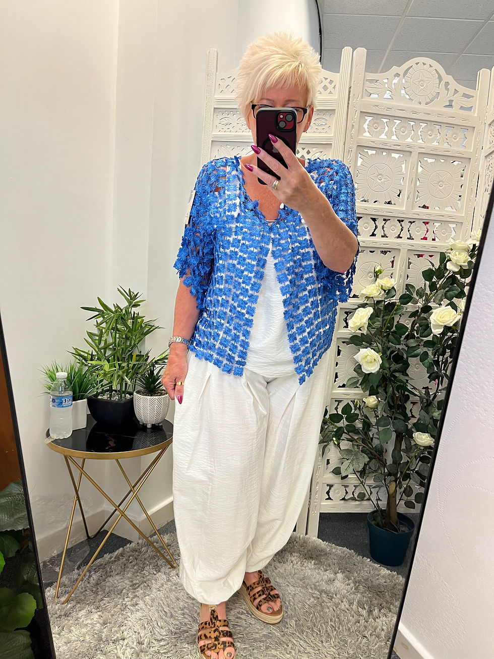 Thumbnail: The Vienna Lace Cropped CARDIGAN - Fits 8 to 16
