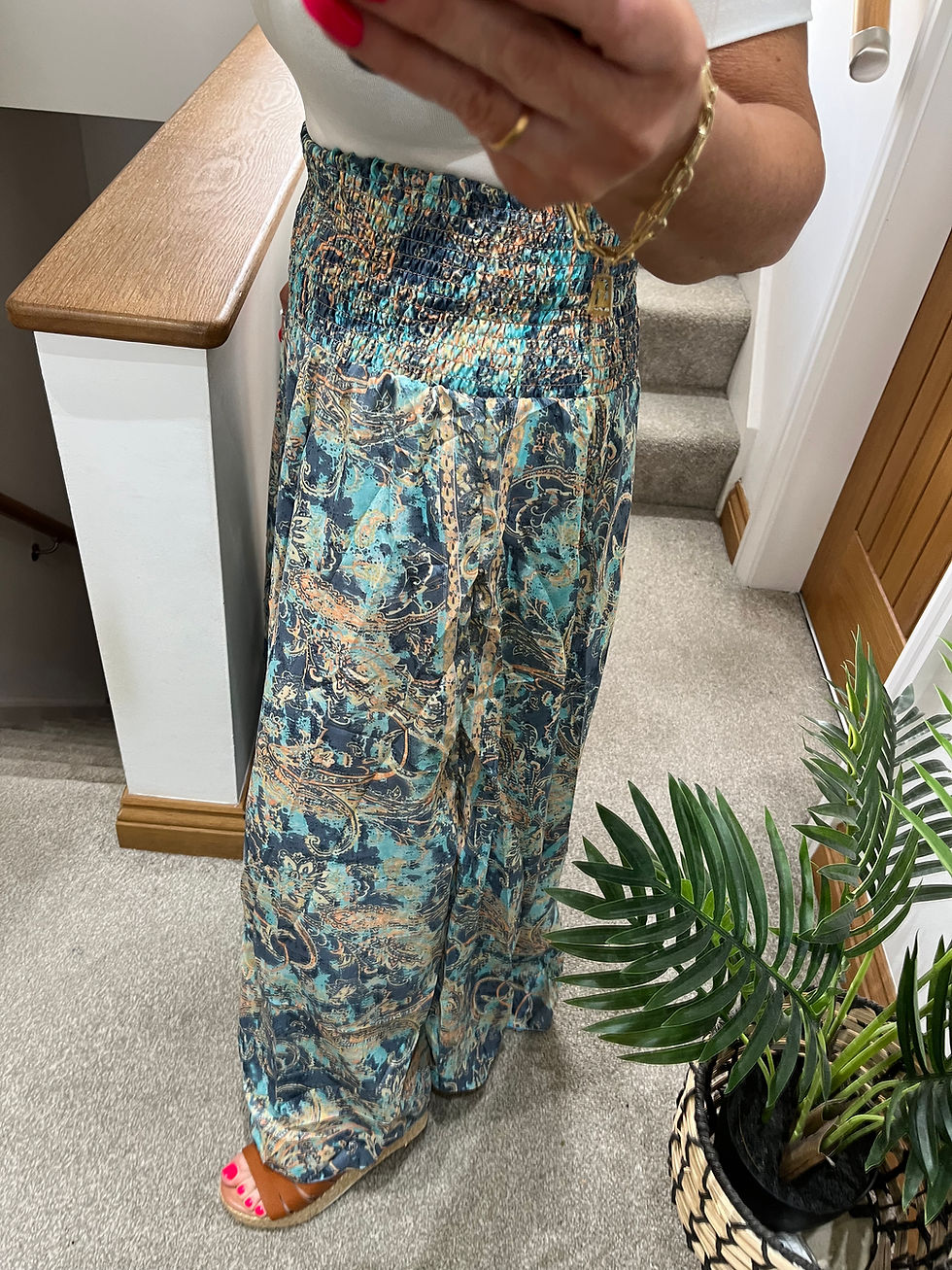 Thumbnail: The Indian Silk Wide Leg Trousers - No.4