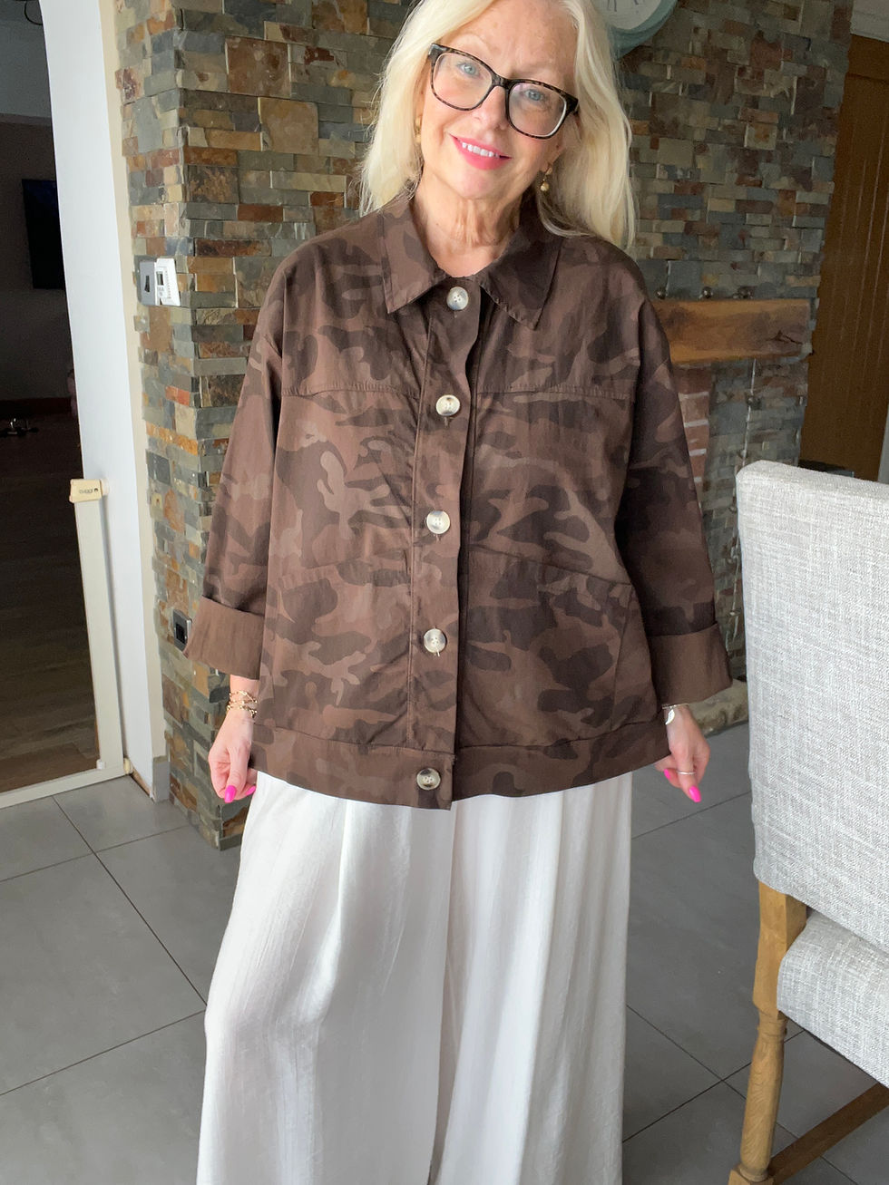 Thumbnail: The Camo Boxey Fit Jackets - Chocolate  - 10 to 16