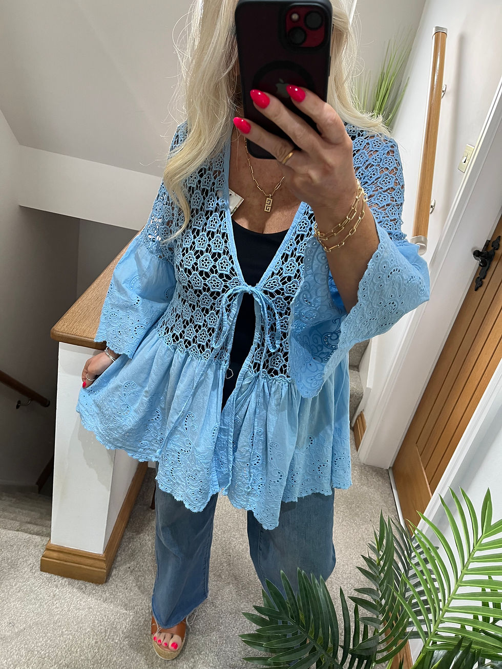 Thumbnail: The Magnolia Crochet Tie Tops - 10 to 14/16 SALE NO RETURN 