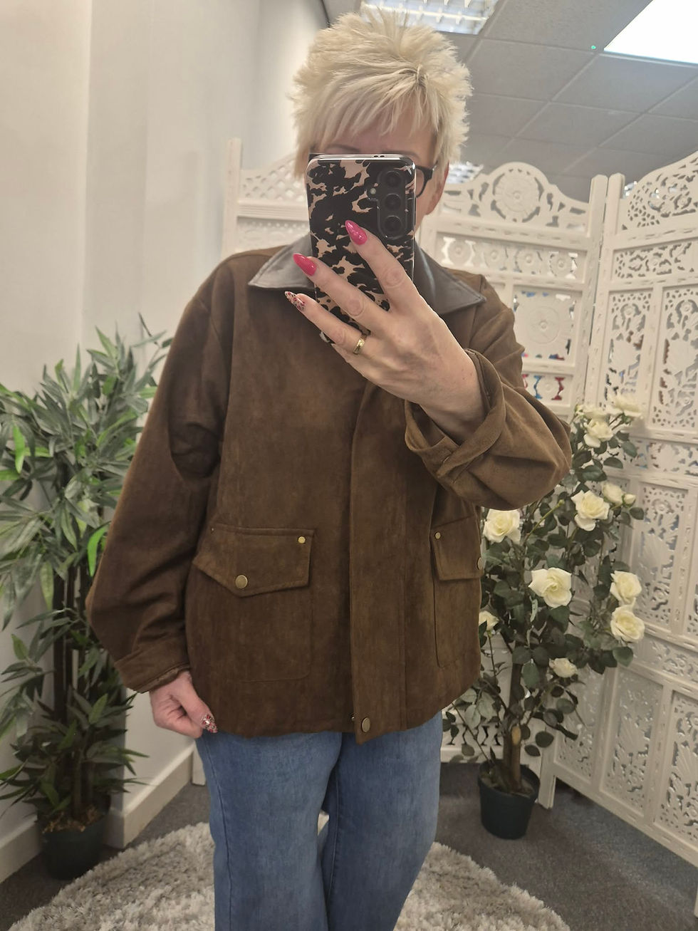 Thumbnail: The Wiltshire Cropped Faux Suede Jackets - 16 to 18/20 - SALE NO RETURN 