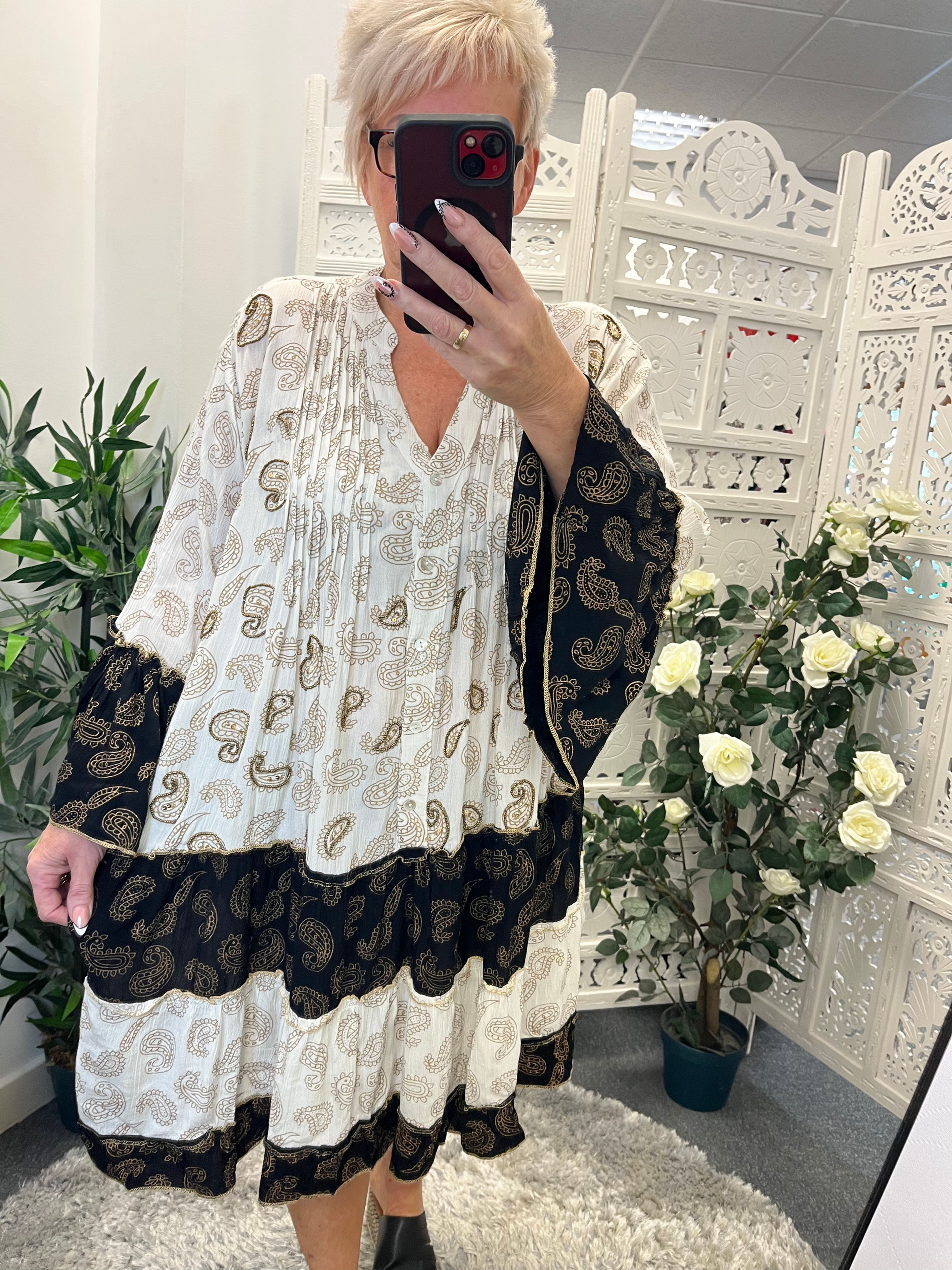 The Marrakesh Tiered Tunic  - Cream - 14 to 20