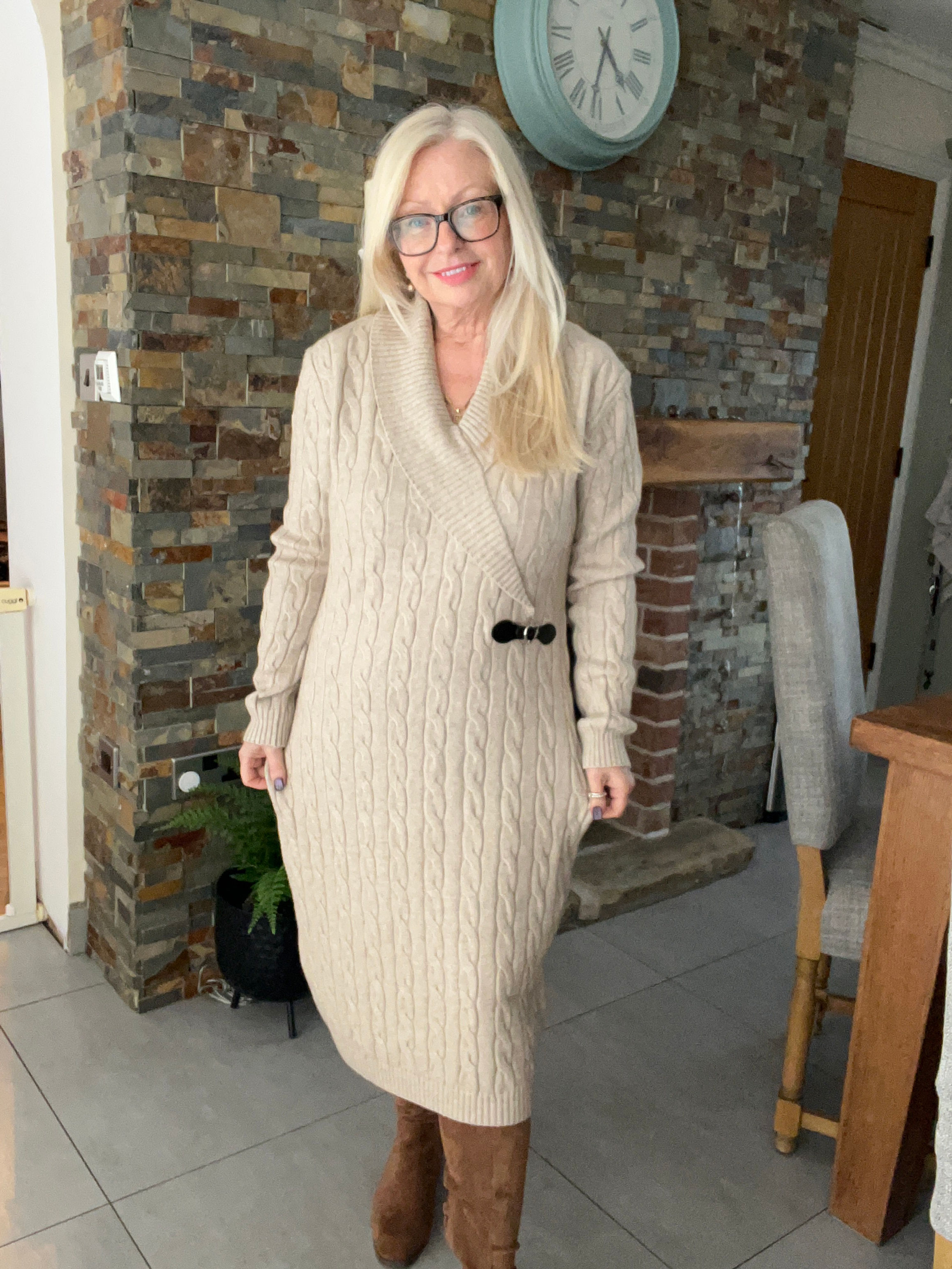 The Buckle Waist Jumper DRESS - Biscuit - 8 to 14