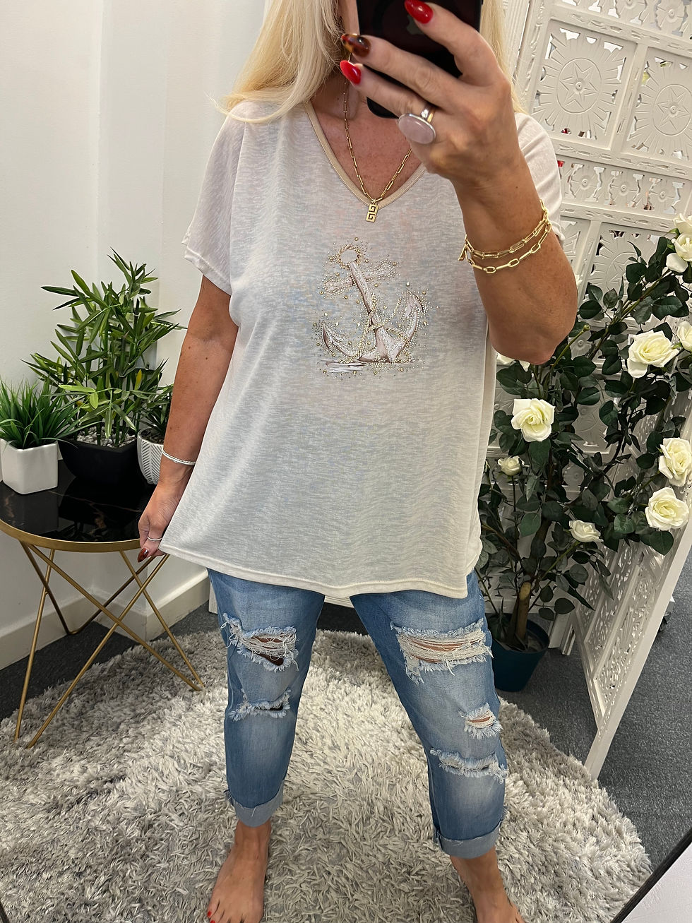 Thumbnail: The Diamante Anchor Tee - Fits 10 to 16