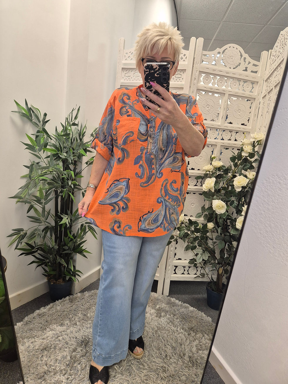 Thumbnail: The Grace Paisley Cotton Shirts 