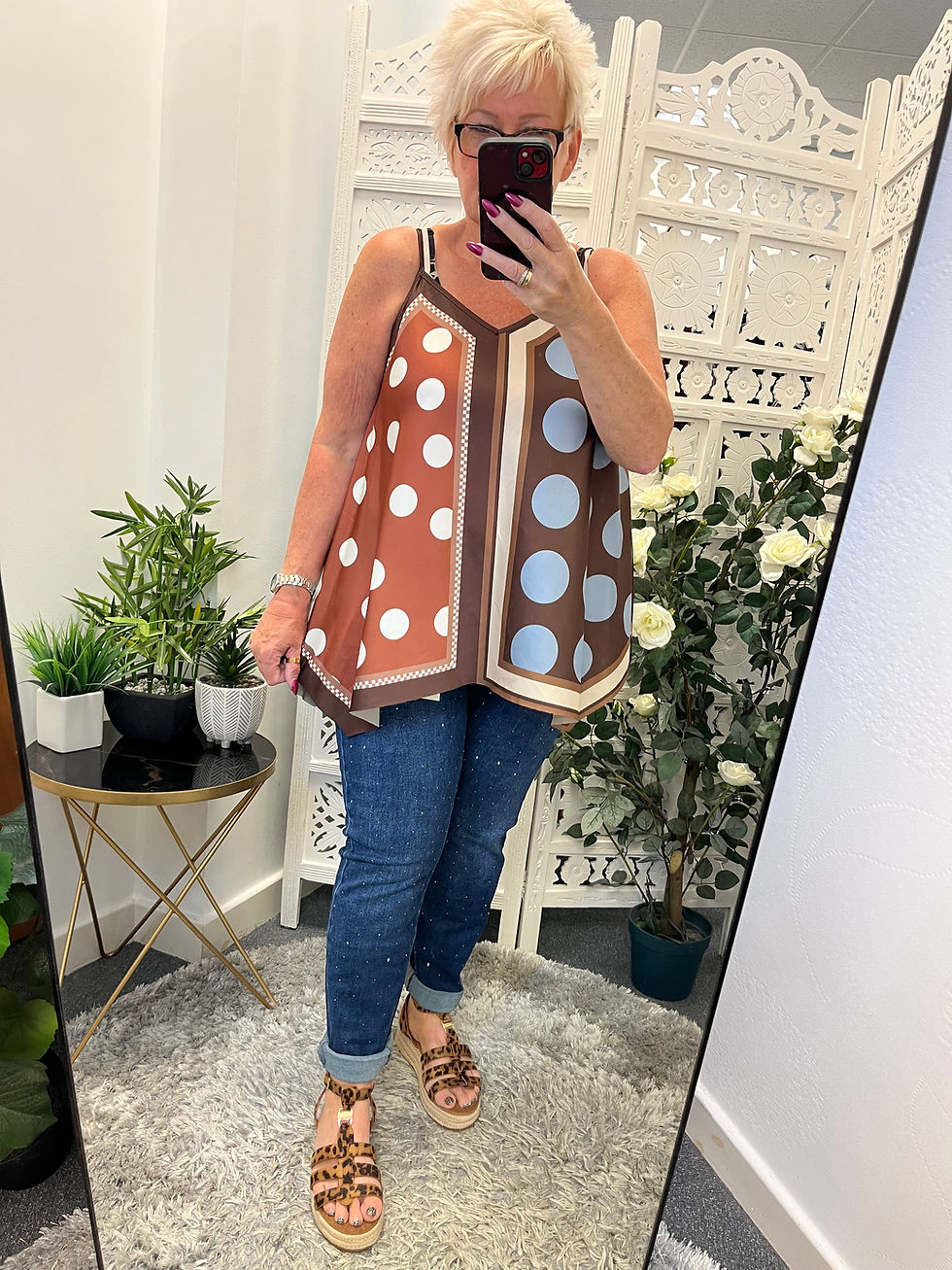 Thumbnail: The Dotty Satin Multi Vest Tops  - 10 to 16/18