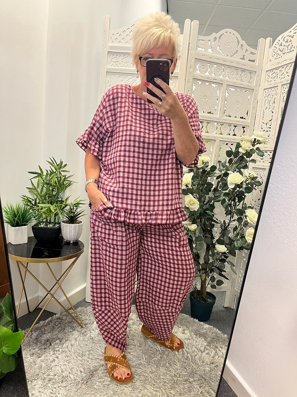 Thumbnail: The Glenda Gingham Frill Top - 12 to 18