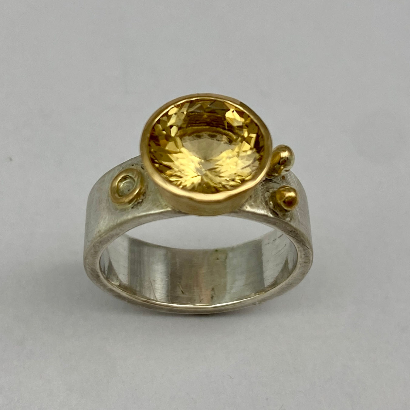 Silber und Gelbgold 750 mit Goldberyll