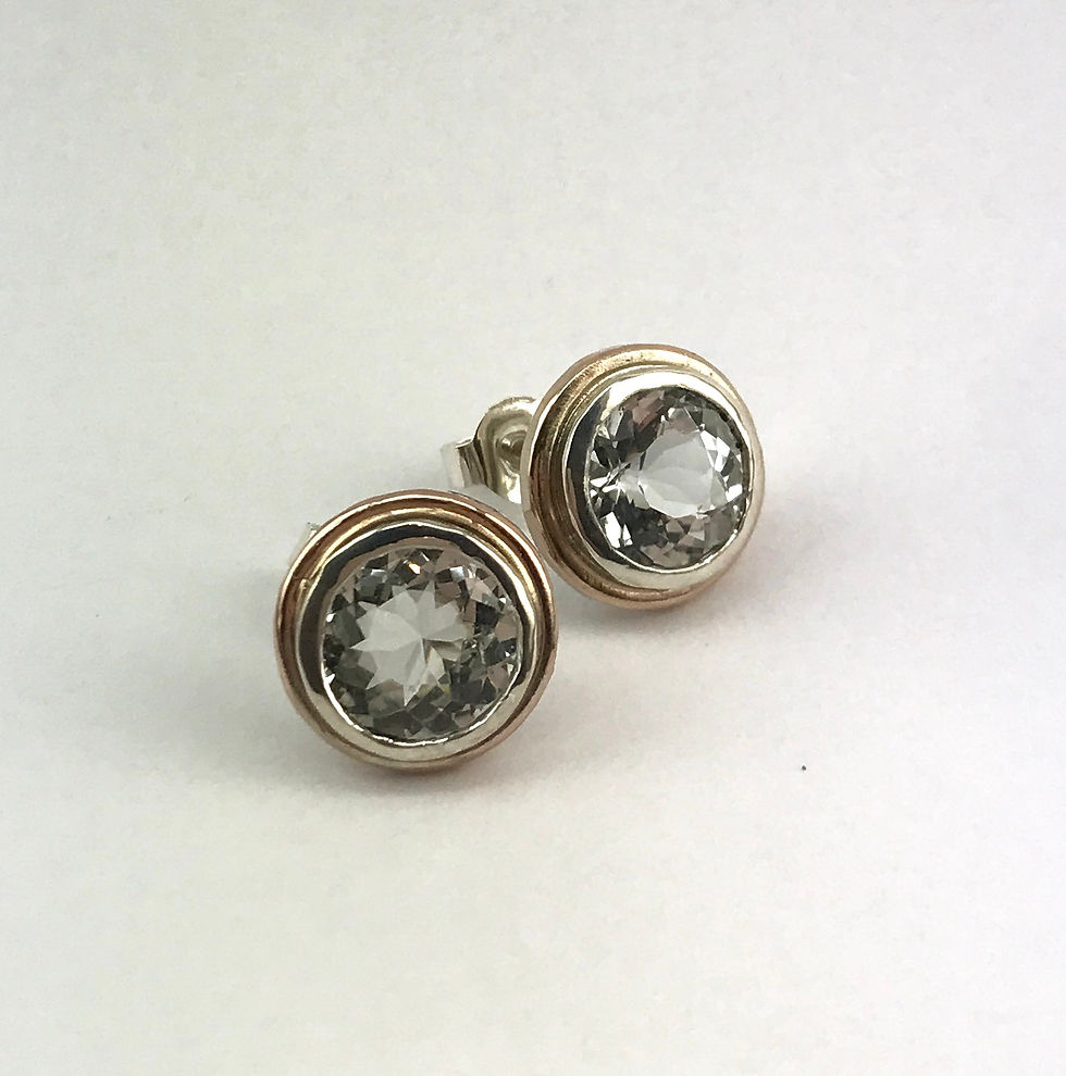 Silber 925 und Rotgold 750 mit Aquamarin