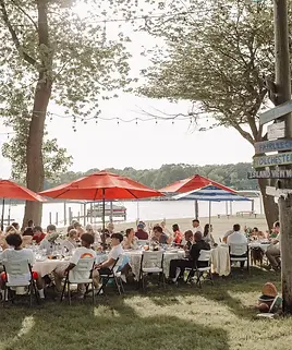 backyard, waterfront wedding reception at Island View Waterfront