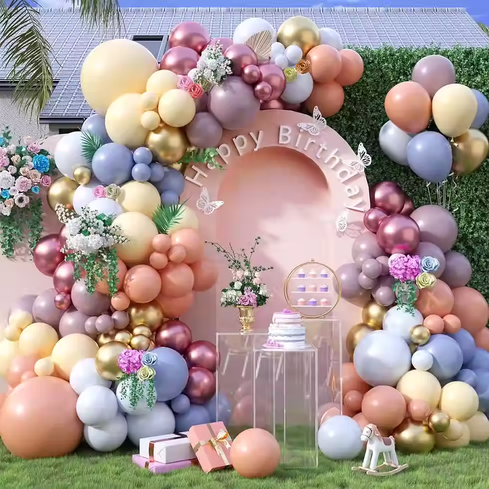 Pastel-Balloon-Arch-Kit-122-Piece-Rainbow-Metallic-Balloons-for-Wedding-Birthday-Baby-Show