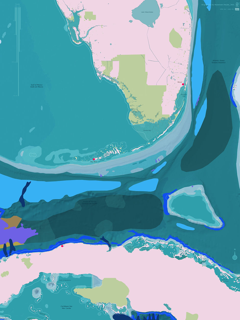 straits Florida Cuba Keys water Miami Key West Havana bathymetry shelf abyss slope islands terrain seafloor geomorphology grid arendal