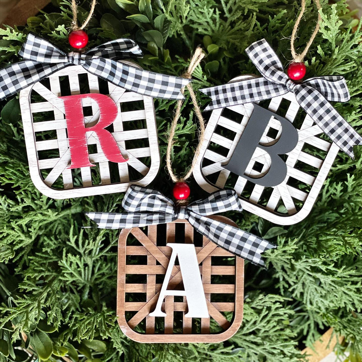 Faux Tobacco Basket Ornaments