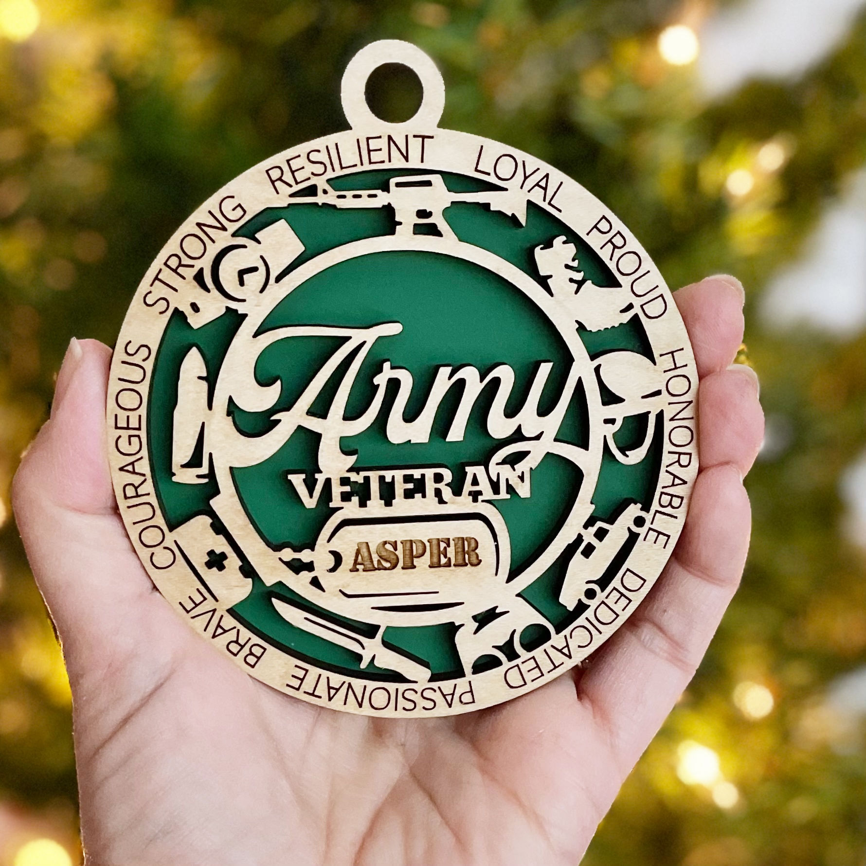 Personalized Military Ornaments - Army, Air Force, Navy, Marines, Coast Guard