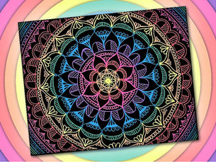 Cómo hacer un mandala de colores sobre papel negro y rotuladores Sakura Gelly Roll
