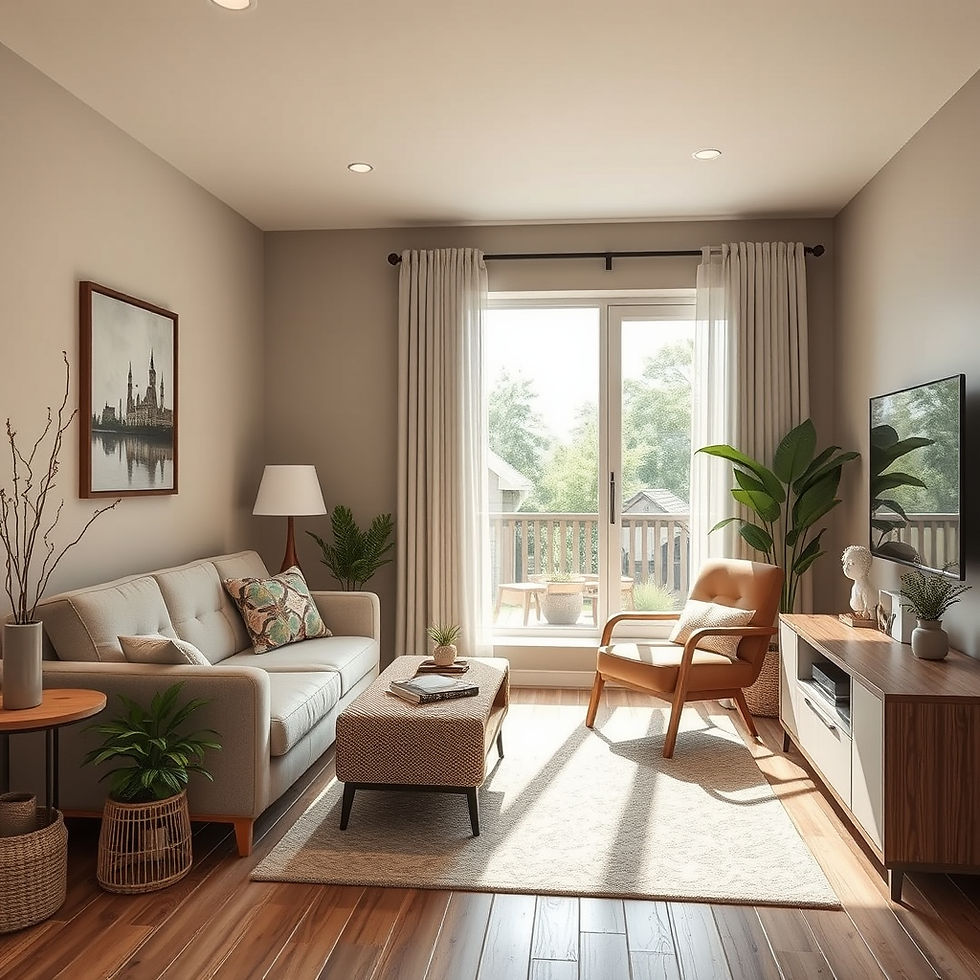 Create a realistic image _Homes designed with safety, accessibility, and modern comfort in
