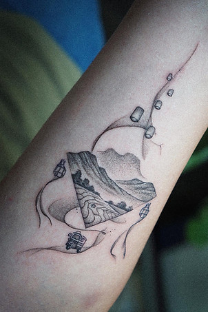 Best Fineline Thai countryside tattoo by Baan Khagee Tattoo Chiang Mai, Thailand