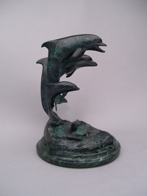 Dolphin Family with marble base  
16" $3,800