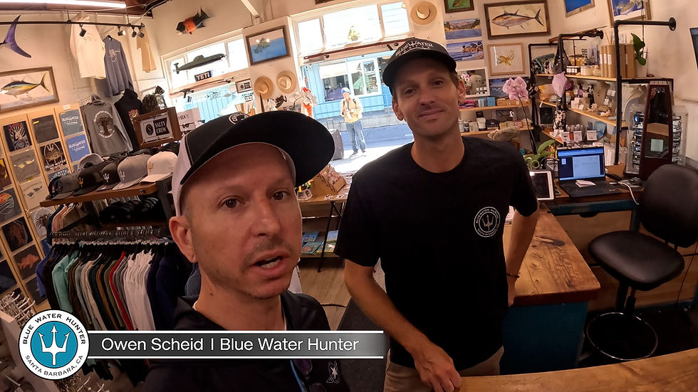 @VINCEGOESFISHING introduces Owen Scheid at Blue Water Hunter - Santa Barbara, CA