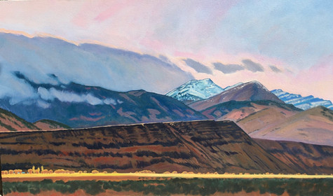 Michael Drury 870. Clearing Front Above Bare Creek 24x40 oil on canvas