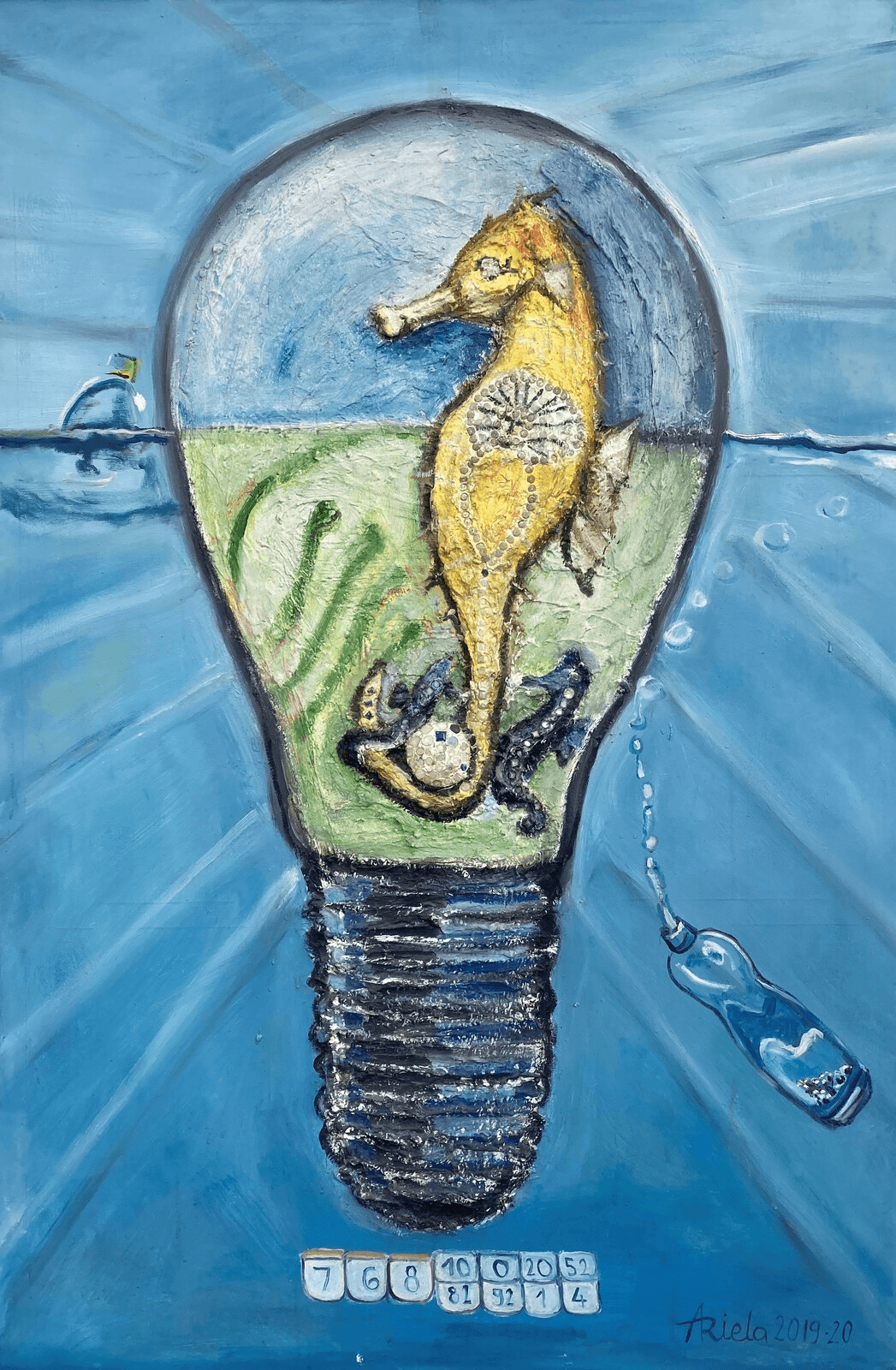 Sea horse light on light of