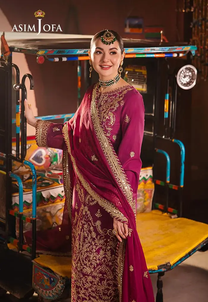Thumbnail: Asim Jofa Purple Chiffon Dress