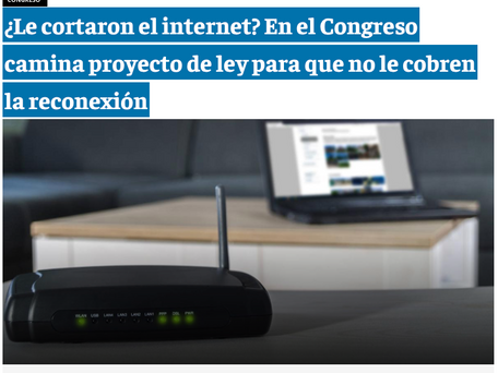 ¿Le cortaron el internet? En el Congreso camina proyecto de ley para que no le cobren la reconexión