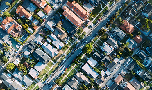 Vista aérea de un Casas