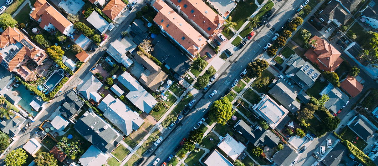 Vista aérea de un Casas