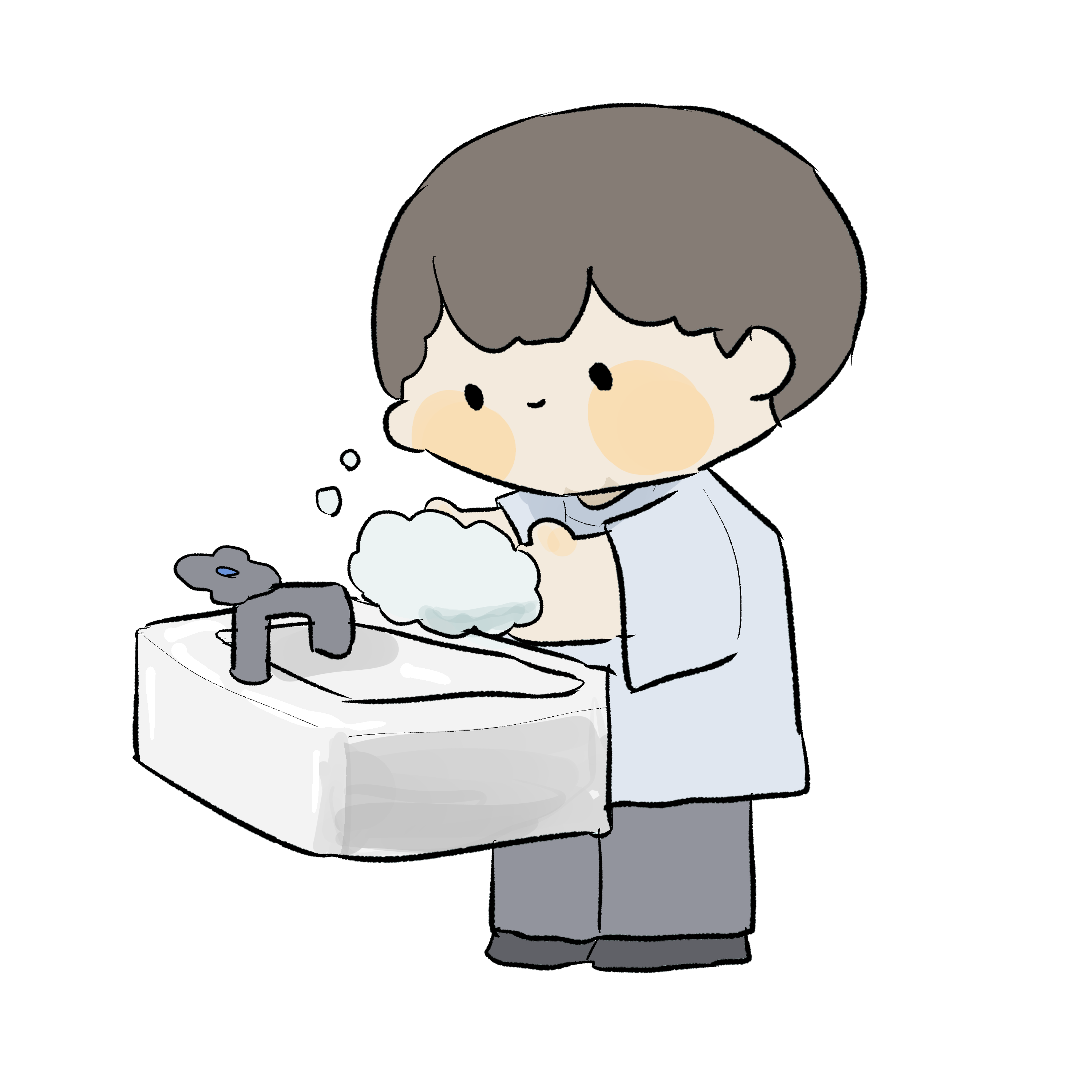 手を洗う男の子