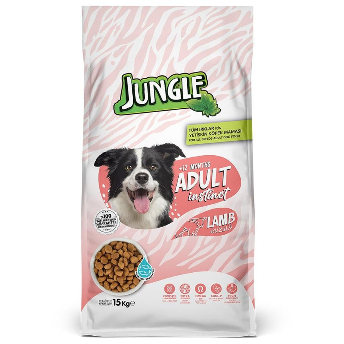 Jungle Kuzulu Yetişkin Köpek Maması 15 kg