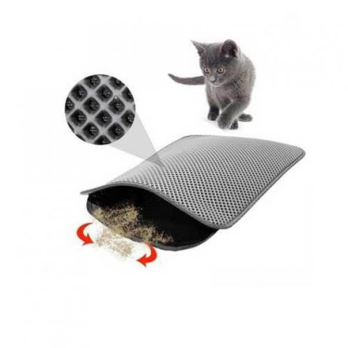 Pet Pretty Elekli Kedi Tuvalet Önü Paspası 60 x 45 cm GRİ