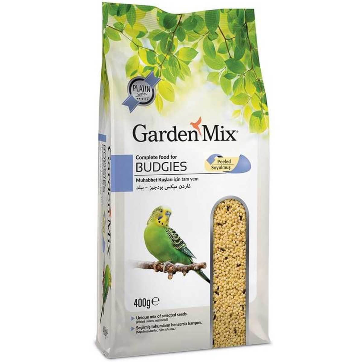 Garden Mix Platin Yetişkin Soyulmuş  Muhabbet Kuşu Yemi 400 gr