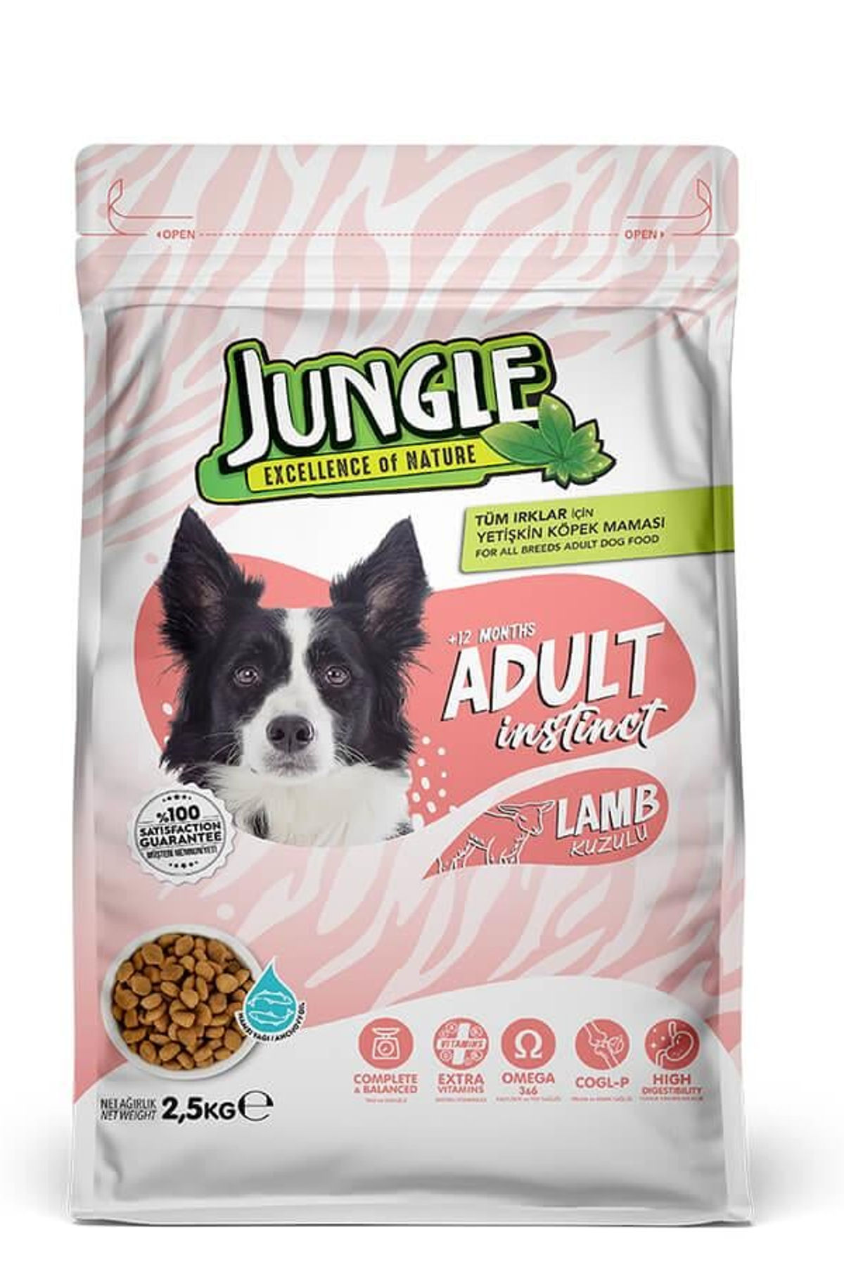 Jungle Kuzu Etli Yetişkin Köpek Maması 2,5 Kg