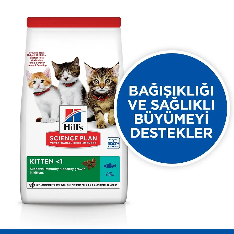 Küçük resim: Hills Kitten Tuna Balıklı Yavru Kedi Kuru Maması Tuna 1.5 Kg