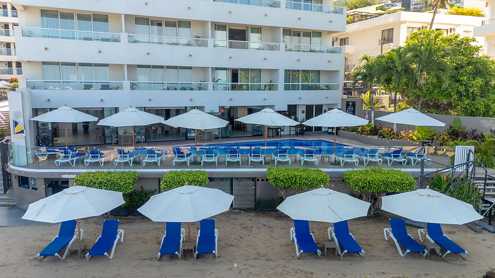 Aerial drone photography of a Puerto Vallarta hotel by Lara Studios