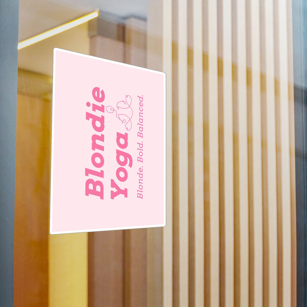 Thumbnail: Blondie Yoga Kiss-Cut Vinyl Sticker — Pink Logo Decal (Blonde. Bold. Balanced.)