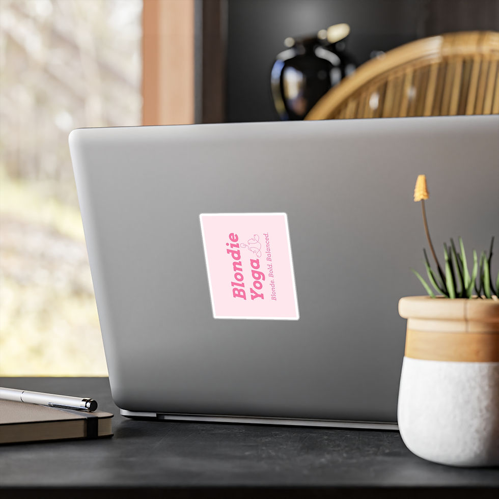 Thumbnail: Blondie Yoga Kiss-Cut Vinyl Sticker — Pink Logo Decal (Blonde. Bold. Balanced.)