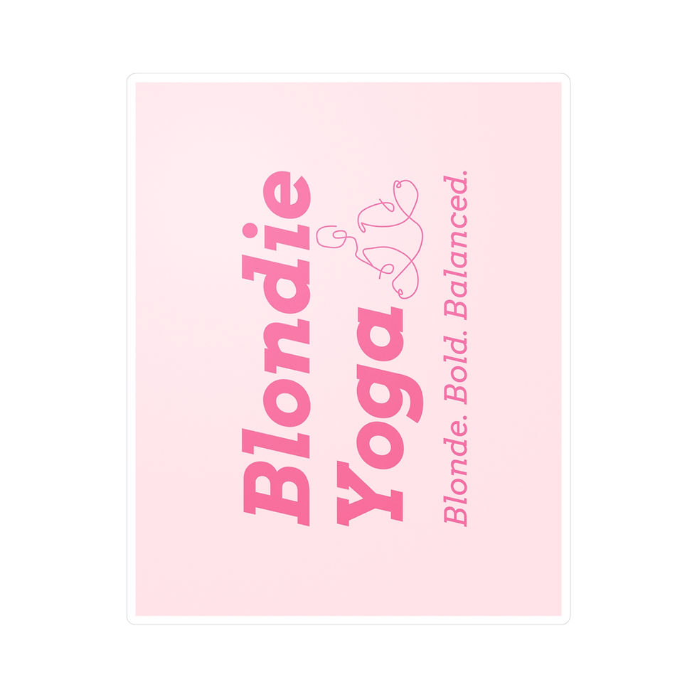 Thumbnail: Blondie Yoga Kiss-Cut Vinyl Sticker — Pink Logo Decal (Blonde. Bold. Balanced.)