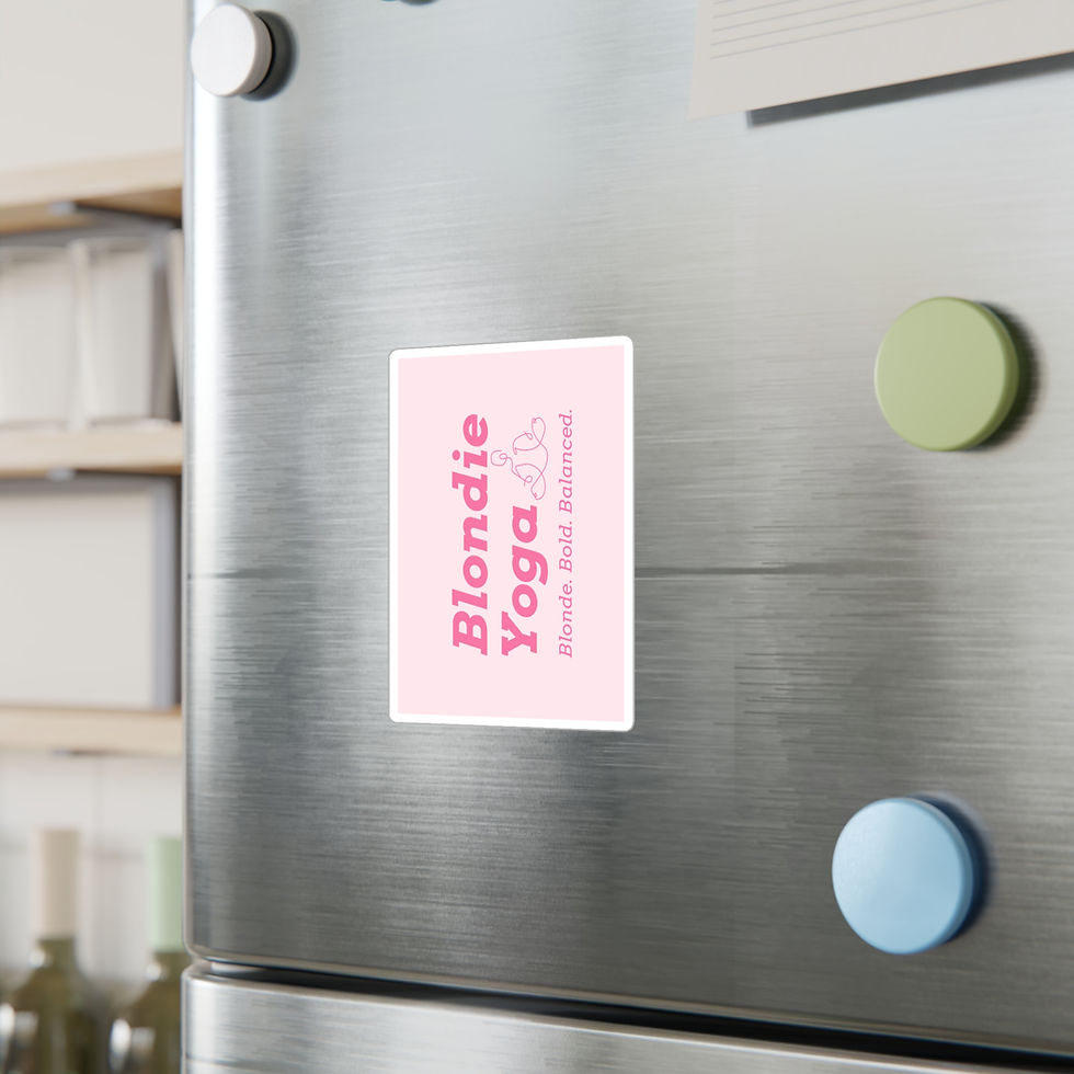 Thumbnail: Blondie Yoga Kiss-Cut Vinyl Sticker — Pink Logo Decal (Blonde. Bold. Balanced.)