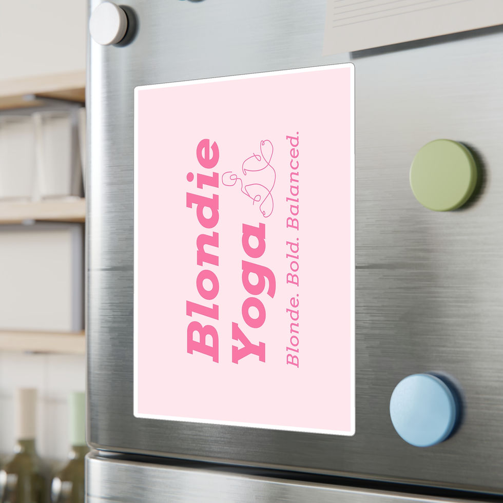 Thumbnail: Blondie Yoga Kiss-Cut Vinyl Sticker — Pink Logo Decal (Blonde. Bold. Balanced.)