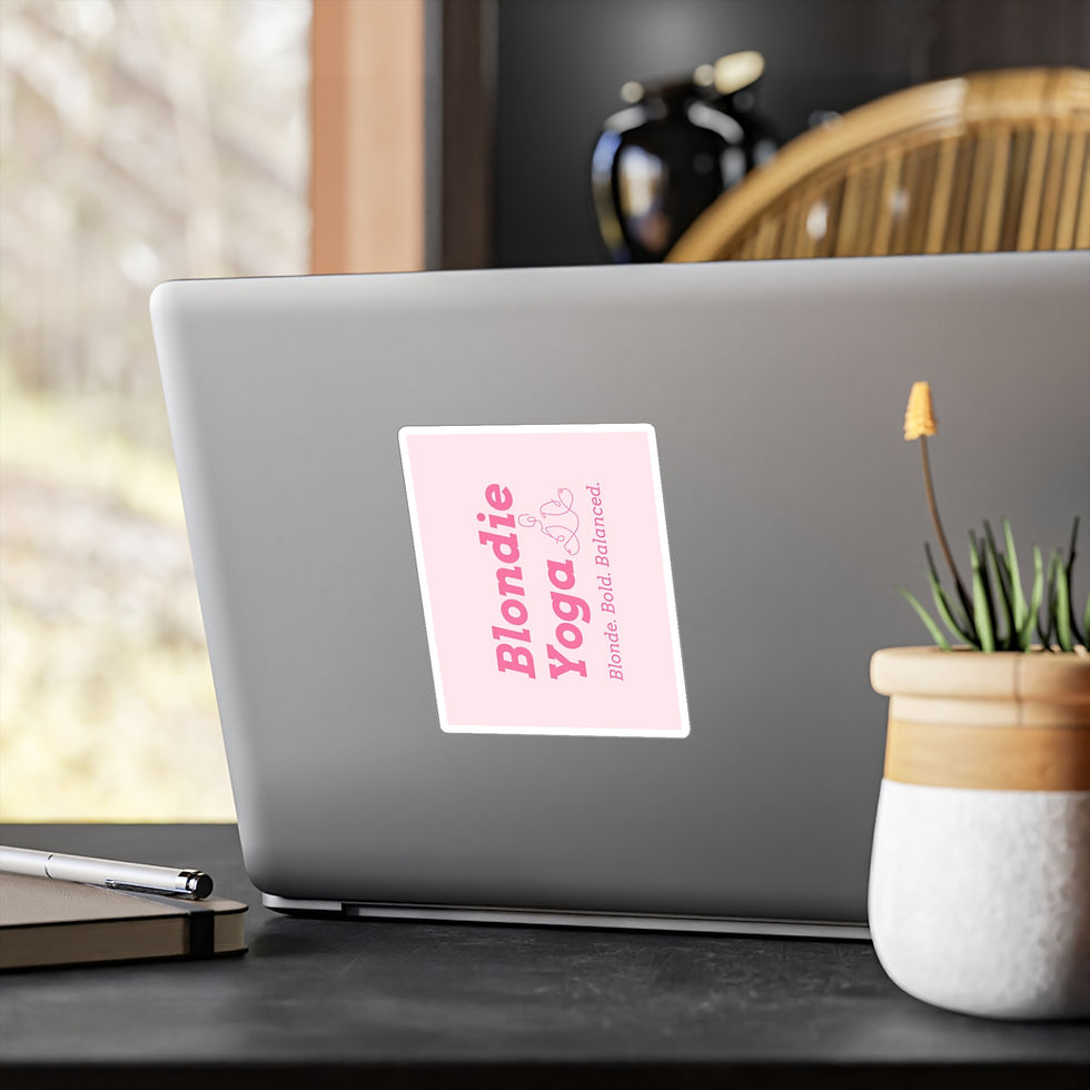Thumbnail: Blondie Yoga Kiss-Cut Vinyl Sticker — Pink Logo Decal (Blonde. Bold. Balanced.)