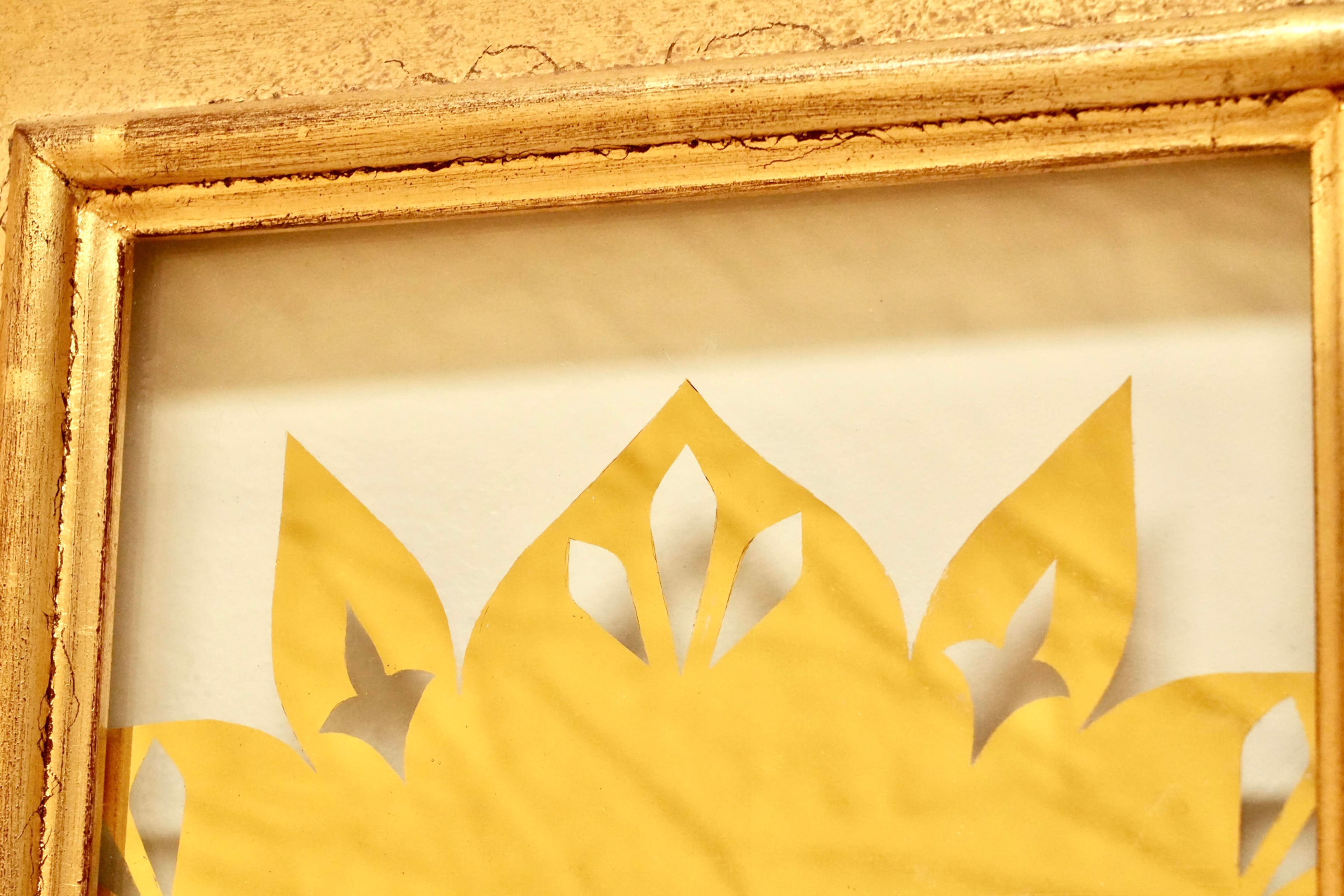 ZINNIA RISING FINE ART GOLD MIRROR