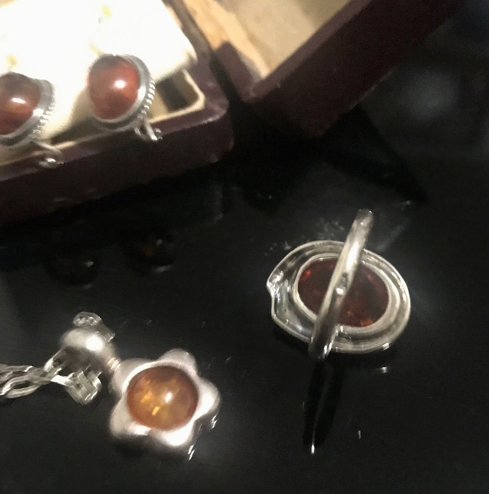 Miniatura: Parure in argento 925 e ambra