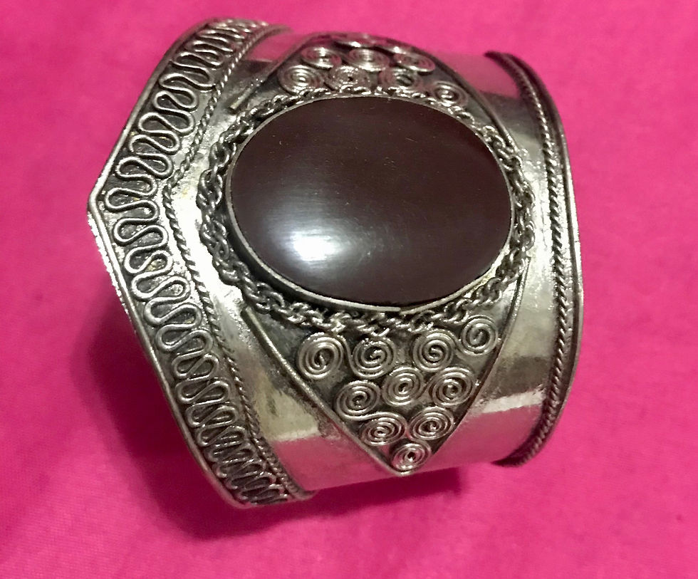 Miniatura: Bracciale argento indiano con pietra centrale